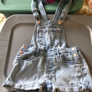 H & M distressed shortalls